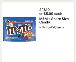 Walgreens M&M's Share Size Candy offer