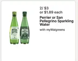 Walgreens Perrier or San Pellegrino Sparkling Water offer
