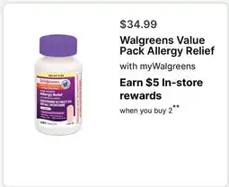 Walgreens Walgreens Value Pack Allergy Relief offer