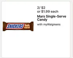 Walgreens Mars Single-Serve Candy offer