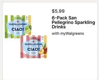 Walgreens 6 - Pack San Pellegrino Sparkling Drinks offer