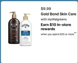 Walgreens Gold Bond Skin Care offer