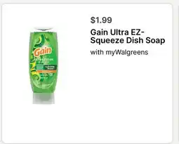 Walgreens Gain Ultra EZ-Squeeze Dish Soap offer