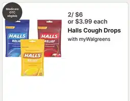 Walgreens Halls Cough Drops offer