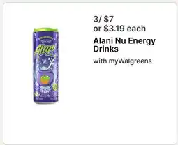 Walgreens Alani Nu Energy Drinks offer