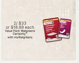 Walgreens Value Pack Walgreens Certainty offer
