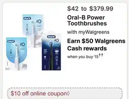 Walgreens Oral-B Power Toothbrushes offer