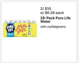Walgreens 28-Pack Pure Life Water offer