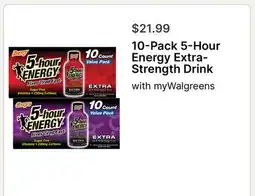 Walgreens 10 - Pack 5-Hour Energy Extra-Strength Drink offer