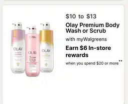 Walgreens Olay Premium Body Wash or Scrub offer