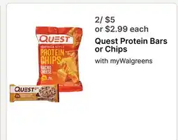 Walgreens Quest Protein Bars or Chips offer