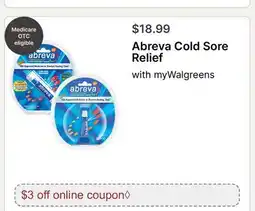 Walgreens Abreva Cold Sore Relief offer