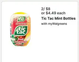Walgreens Tic Tac Mint Bottles offer
