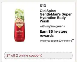 Walgreens Old Spice GentleMan's Super Hydration Body Wash offer