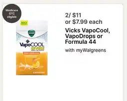 Walgreens Vicks VapoCool, VapoDrops or Formula 44 offer