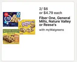 Walgreens Fiber One, General Mills, Nature Valley or Reese's offer