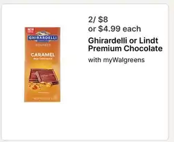 Walgreens Ghirardelli or Lindt Premium Chocolate offer