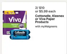 Walgreens Cottonelle, Kleenex or Viva Paper Products offer