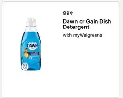 Walgreens Dawn or Gain Dish Detergent offer