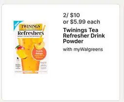 Walgreens Twinings Tea Refresher Drink Powder offer
