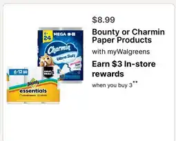 Walgreens Bounty or Charmin Paper Products offer