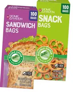 Grocery Outlet GO Home & Haven Double Zipper Bags, Sandwich or Snack offer
