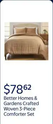 Walmart Better Homes & Gardens Crafted Woven 3-Piece Comforter Set, Dark Camel, Full Queen, All Ages offer