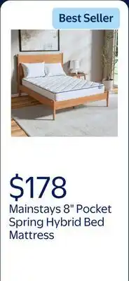 Walmart Mainstays 8 Pocket Spring Hybrid Bed Mattress in a Box, Medium Firm Full offer