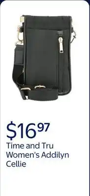Walmart Time and Tru Women's Addilyn Cellie with Removable Card Case, Black offer