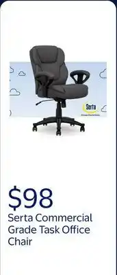 Walmart Serta Commercial Grade Task Office Chair, Supports up to 300 lbs., Dark Gray offer
