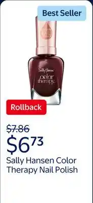 Walmart Sally Hansen Color Therapy Nail Color Polish, Wine Not, 0.5 fl oz, Restorative, Argan Oil Formula offer
