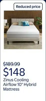 Walmart Zinus Cooling Airflow 10 Hybrid Mattress in a Box offer