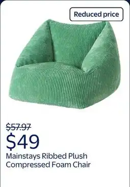 Walmart Mainstays by Becky G. & Alejandra Ribbed Plush Compressed Foam Chair offer