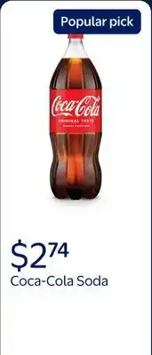 Walmart Coca-Cola Soda Pop, 2 Liters Bottle offer
