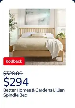Walmart Better Homes & Gardens Lillian Spindle Bed, Queen, Natural Pine Finish offer