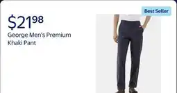 Walmart George Men's and Big Men's Premium Regular Fit Khaki Pant offer