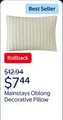 Walmart Mainstays by Becky G. & Alejandra Oblong Decorative Pillow offer