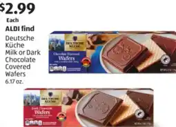 Aldi Deutsche KÃƒÂ¼che Milk or Dark Chocolate Covered Wafers offer