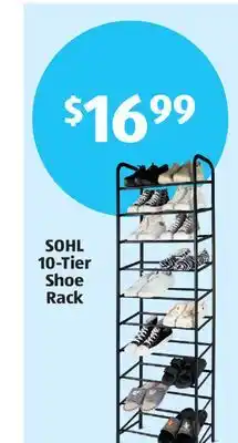 Aldi SOHL 10-Tier Shoe Rack offer
