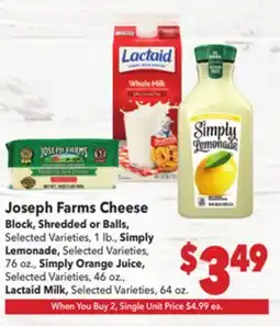 Vallarta Supermarkets Joseph Farms Cheese offer