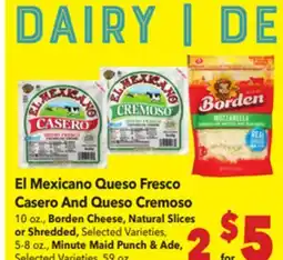 Vallarta Supermarkets El Mexicano Queso Fresco Casero And Queso Cremoso offer