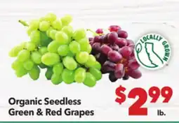 Vallarta Supermarkets Organic Seedless Green & Red Grapes offer