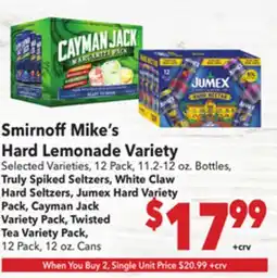 Vallarta Supermarkets Smirnoff Mike's Hard Lemonade Variety offer