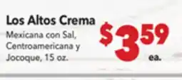 Vallarta Supermarkets Los Altos Crema offer