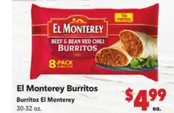 Vallarta Supermarkets El Monterey Burritos / Burritos El Monterey offer