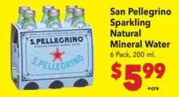 Vallarta Supermarkets San Pellegrino Sparkling Natural Mineral Water offer
