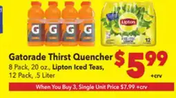 Vallarta Supermarkets Gatorade Thirst Quencher offer