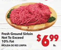 Vallarta Supermarkets Fresh Ground Sirloin / MOLIDA DE RES LIMPIA offer