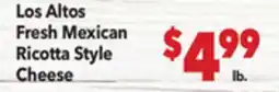 Vallarta Supermarkets Los Altos Fresh Mexican Ricotta Style Cheese offer