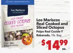Vallarta Supermarkets Los Mariscos Real Cooked and Sliced Octopus / Pulpo Real Cocido Y Rabanado offer